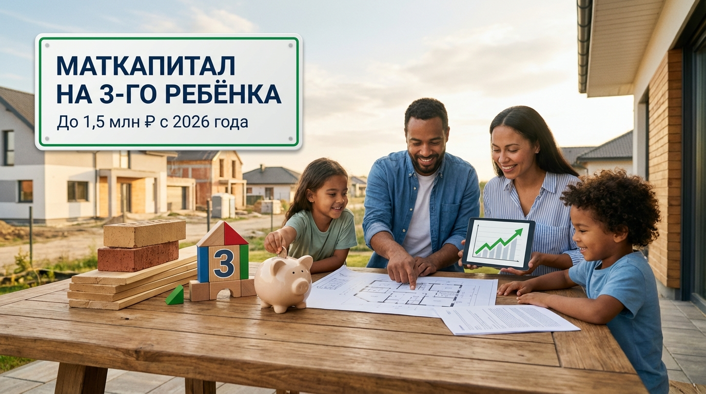 Сертификат на материнский капитал и семья с тремя детьми