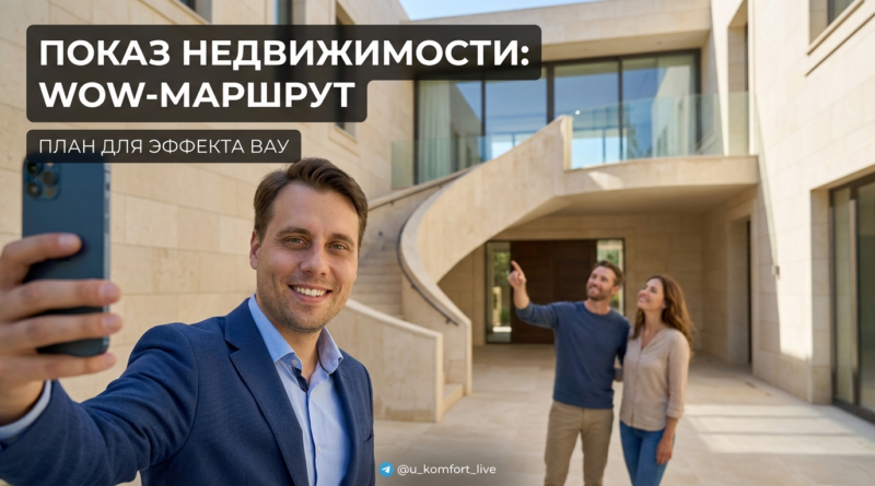 Схема идеального маршрута показа недвижимости покупателю для создания вау-эффекта