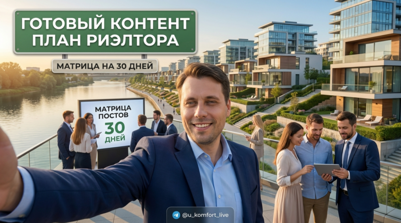Матрица контента и идеи постов для риэлтора на 30 дней
