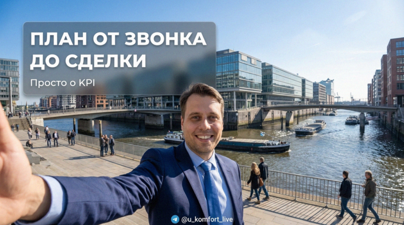 Схема показателей KPI и воронки продаж от первого звонка до закрытия сделки