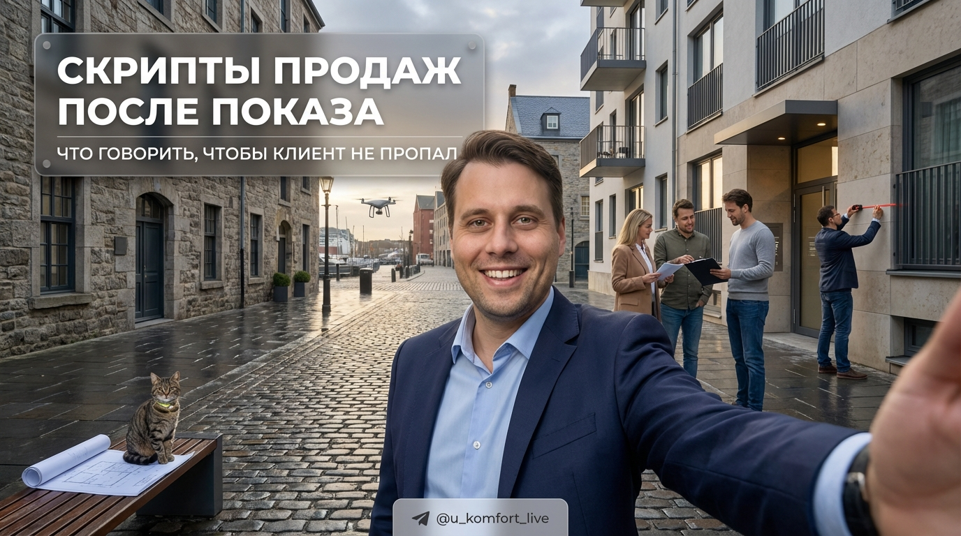Общение менеджера с клиентом после показа недвижимости, скрипты продаж