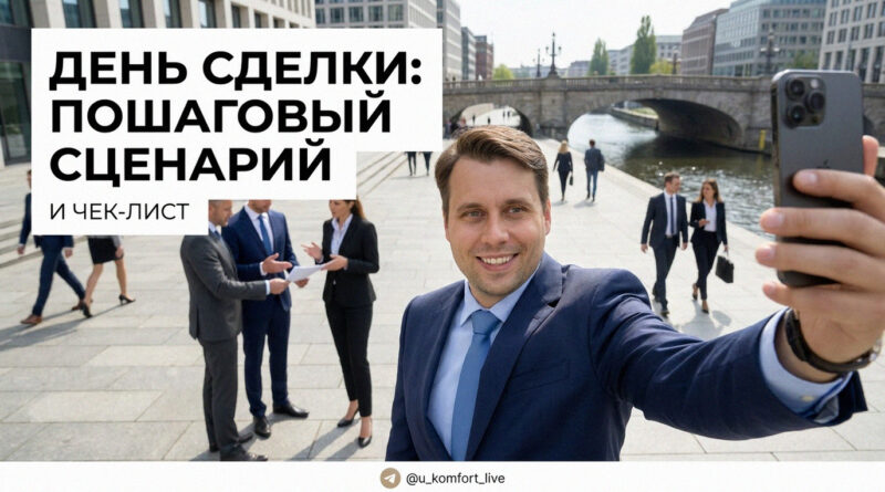 Схема коммуникации в день сделки: кто, кому и когда пишет, чек-лист действий