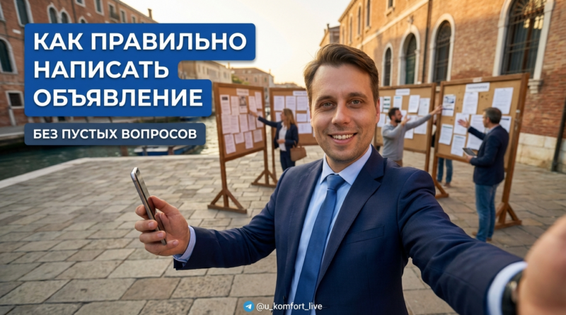 Схема правильного написания объявления о продаже с примерами