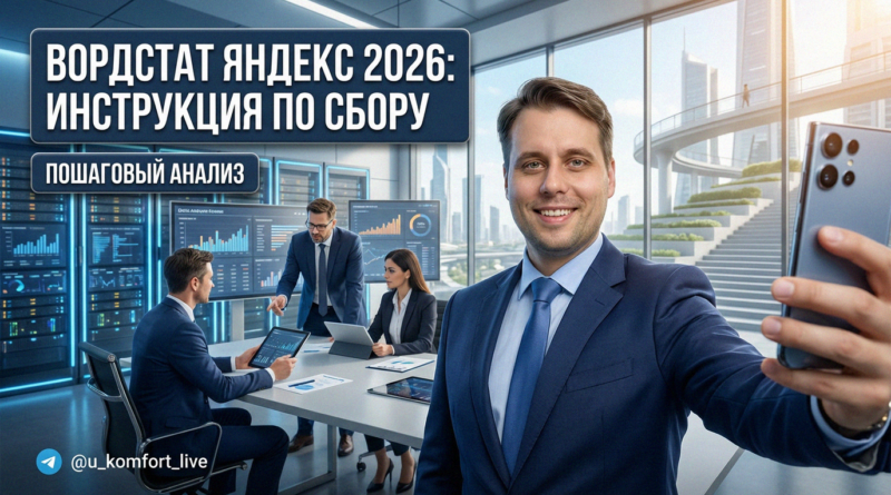 Сбор поисковых запросов через Яндекс Вордстат, интерфейс сервиса 2026