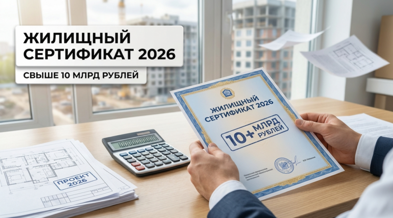 Жилищный сертификат 2026: выделение 10 млрд рублей из бюджета